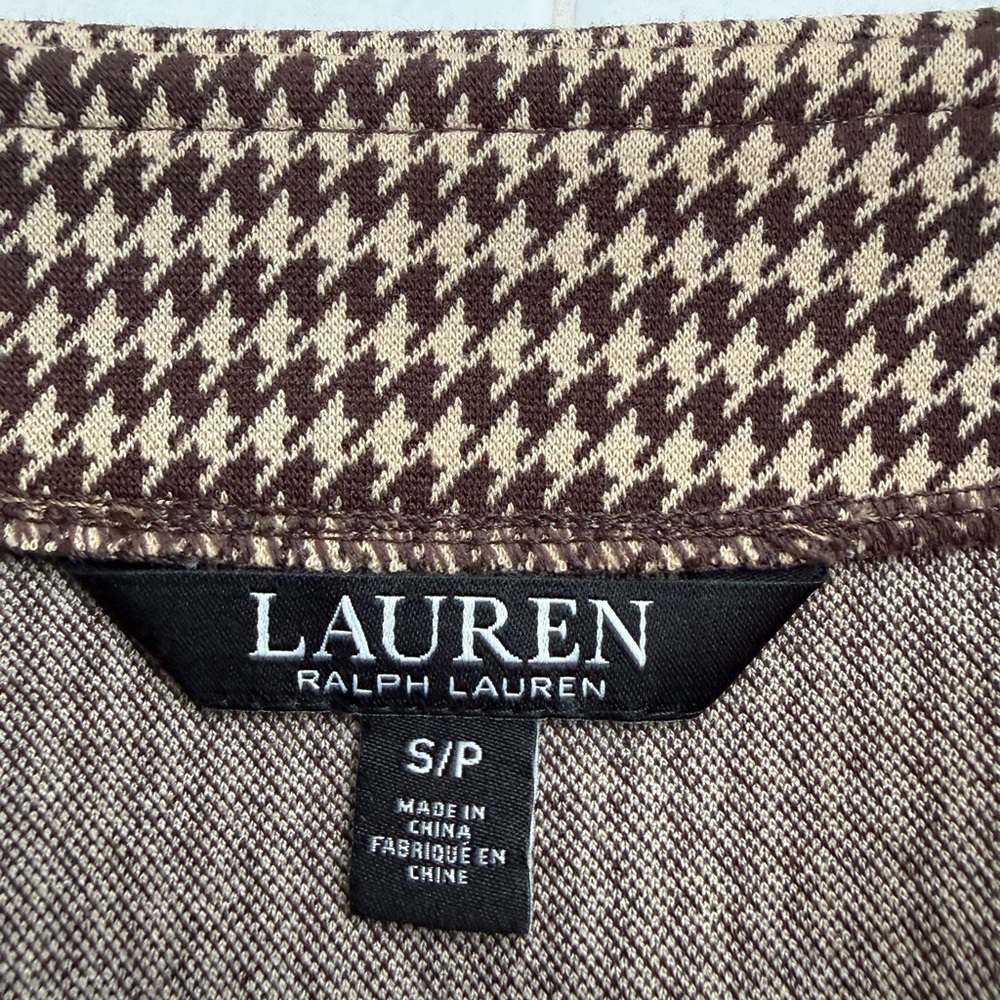 Lauren Ralph Lauren Brown with cream/tan Pencil Skirt with Gold Button detail - Picture 4 of 12